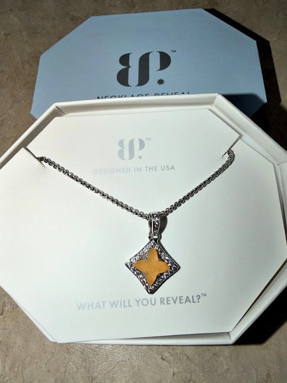 Bomb Party Necklace-Kite Soirée Bright Peachn Morganite on Rhodium NK98727